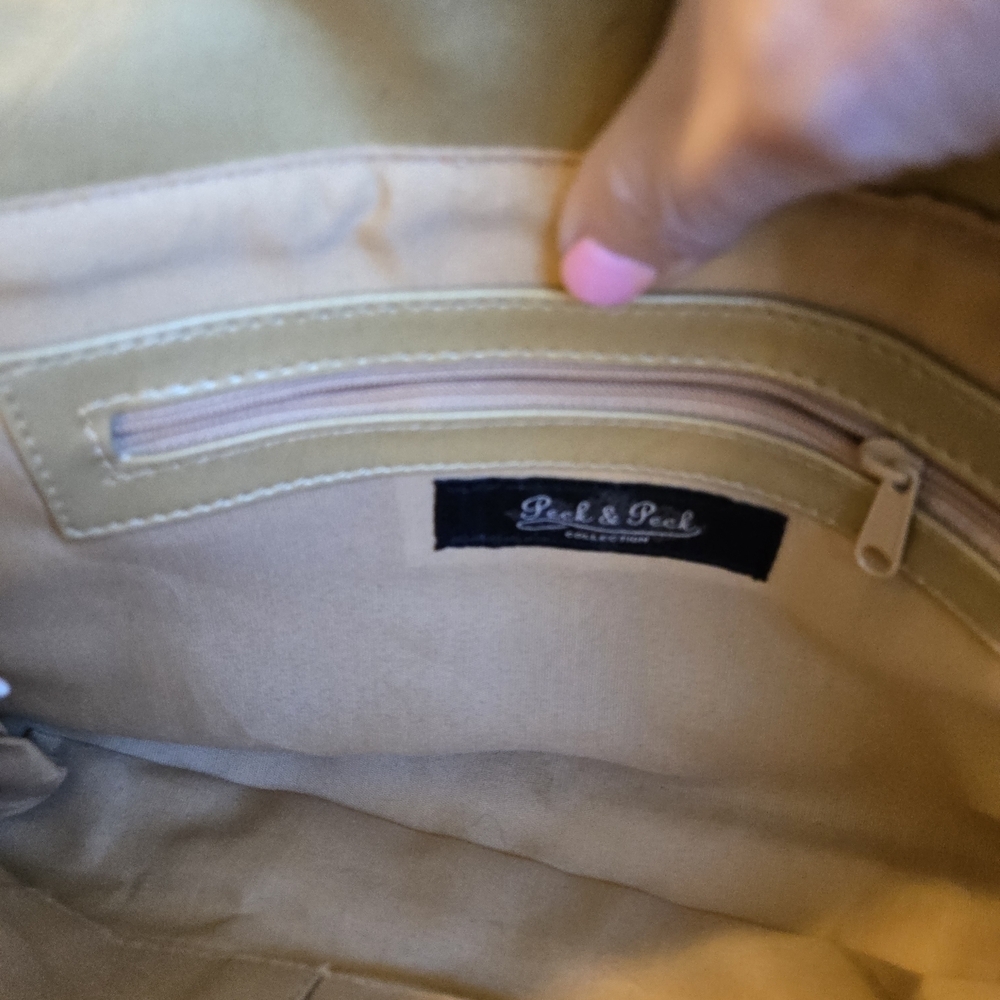 Peck & Peck Metallic Gold Shoulder Bag with Front Buckle - Picture 2 of 13